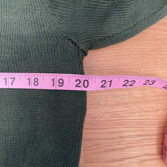 J. Jill Cardigan Sweater Womens Size L Dark Green Cotton Knit Open Front - Picture 7 of 8